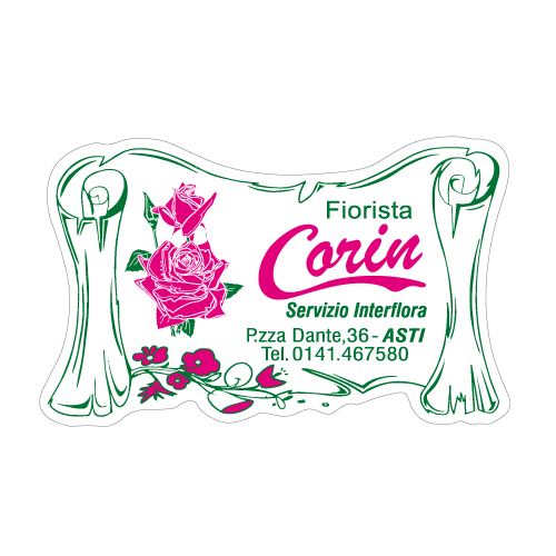 Etichette adesive personalizzate per fioristi, fiorai e vivaisti mm 52x32 (cod.1G)