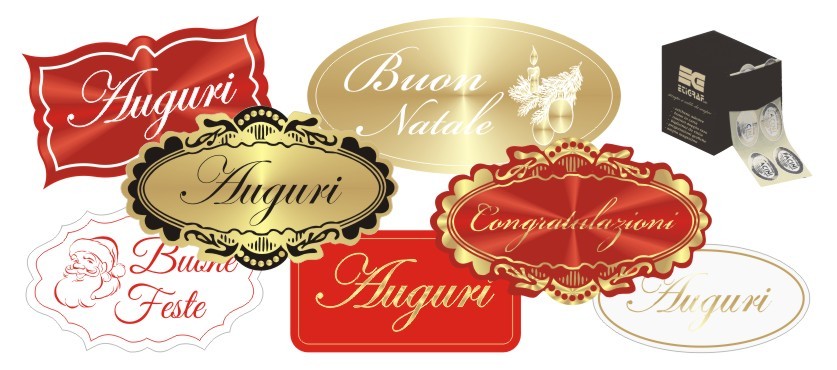 Etichette adesive per Auguri, Festività ed Eventi
