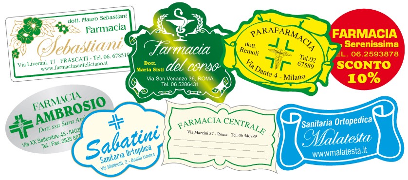 Etichette adesive per Farmacie, Parafarmacie ed Erboristerie