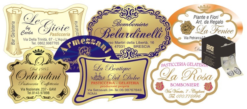 Etichette adesive per Pasticcerie, Bar, Panetterie e Gelaterie