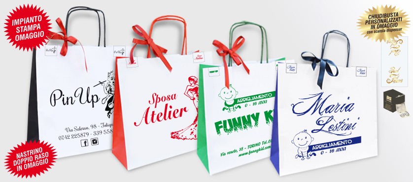 Shopper Kraft Bianca / Sealing avana