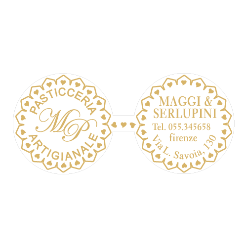 Etichette adesive personalizzate per bomboniere e confetterie mm 42X18 (cod.12H)