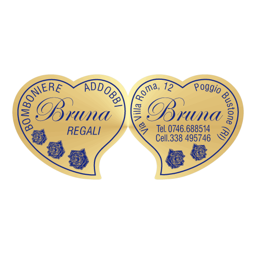 Etichette adesive personalizzate per Bomboniere e Confetterie mm 45X20 (cod.1H)