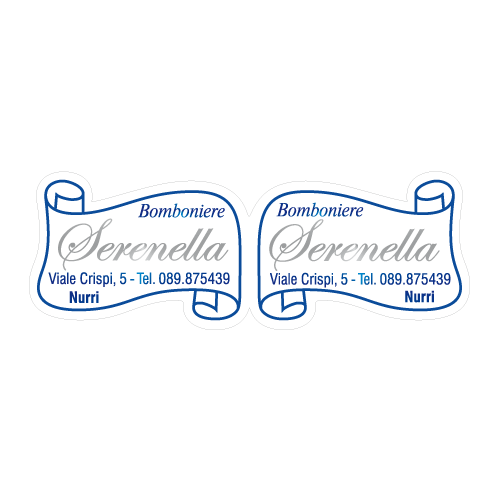 Etichette adesive personalizzate per bomboniere e confetterie mm 50X14 (cod.21H)