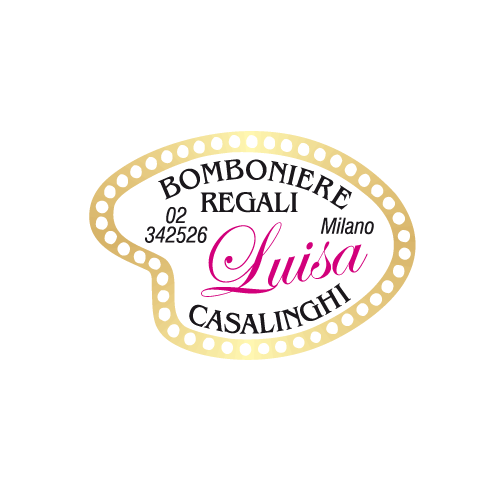 Etichette adesive personalizzate per bomboniere e confetterie mm 28X19 (cod.22H)