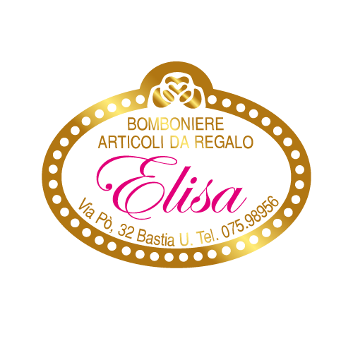 Etichette adesive personalizzate per bomboniere e confetterie mm 30X23 (cod.25H)