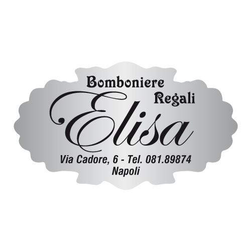 Etichette adesive personalizzate per bomboniere e confetterie mm 46X27 (cod.32H)