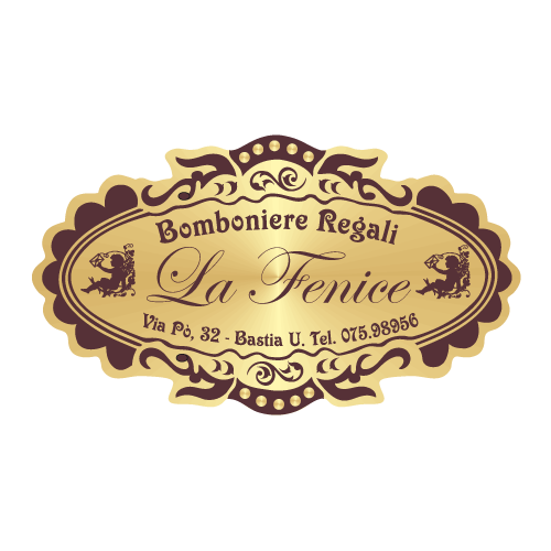 Etichette adesive personalizzate per bomboniere e confetterie mm 46X27 (cod.33H)