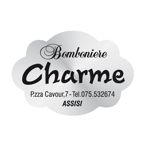 Etichette adesive personalizzate per bomboniere e confetterie mm 40X28 (cod.44H)