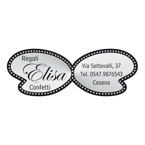 Etichette adesive personalizzate per bomboniere e confetterie mm 47X17 (cod.4H)