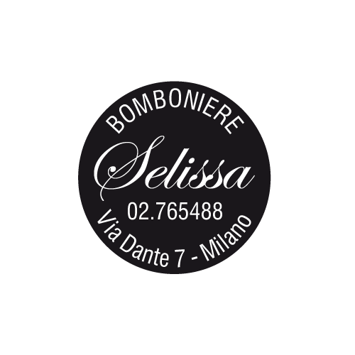 Etichette adesive personalizzate per bomboniere e confetterie mm 34X34 (cod.63H)