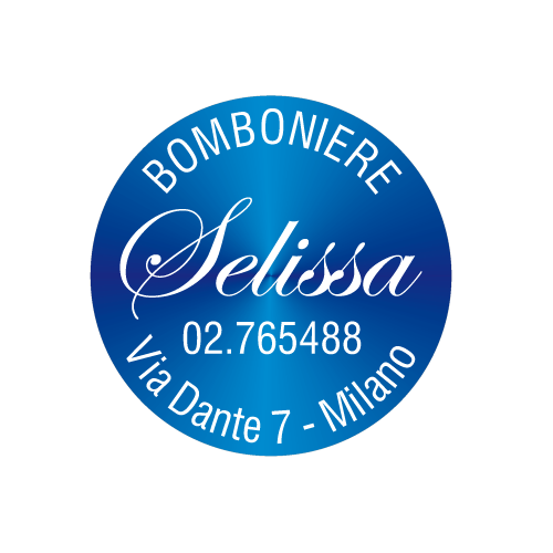 Etichette adesive personalizzate per bomboniere e confetterie mm 50X50 (cod.65H)