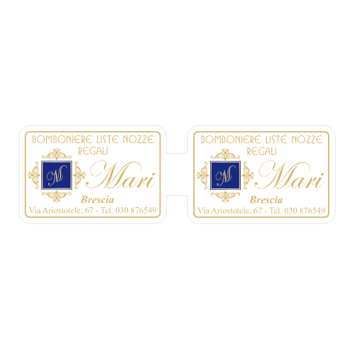 Etichette adesive personalizzate per bomboniere e confetterie mm 45X14 (cod.6H)