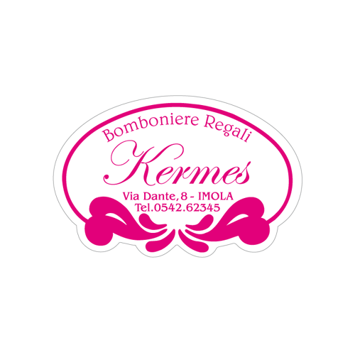 Etichette adesive personalizzate per bomboniere e confetterie mm 40X27 (cod.70H)