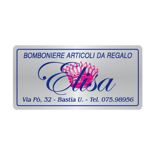 Etichette adesive personalizzate per bomboniere e confetterie mm 40X20 (cod.73H)