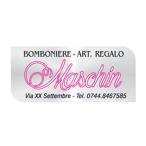 Etichette adesive personalizzate per bomboniere e confetterie mm 45X20 (cod.78H)