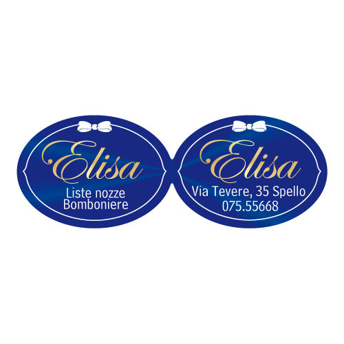 Etichette adesive personalizzate per bomboniere e confetterie mm 49X18 (cod.7H)