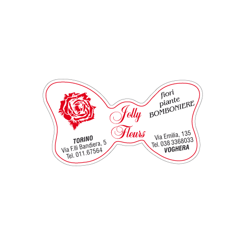 Etichette adesive personalizzate per bomboniere e confetterie mm 45X24 (cod.84H)