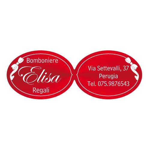 Etichette adesive personalizzate per bomboniere e confetterie mm 49X18 (cod.8H)