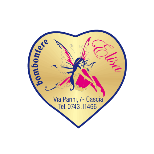 Etichette adesive personalizzate per bomboniere e confetterie mm 43X43 (cod.90H)