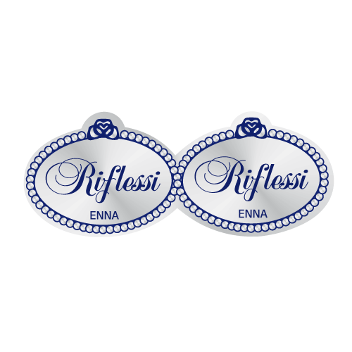 Etichette adesive personalizzate per bomboniere e confetterie mm 48X18 (cod.11H)