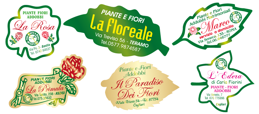 Etichette adesive per Fioristi, Fiorai e Vivaisti
