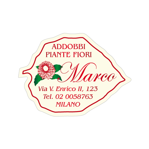 Etichette adesive personalizzate per fioristi, fiorai e vivaisti mm 42x31 (cod.11G)
