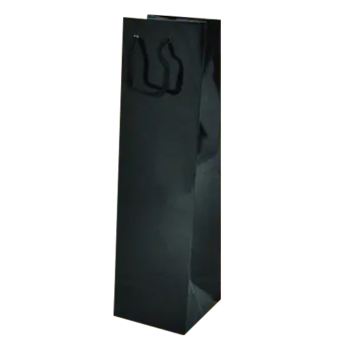 BUSTA VINO LUSSO NERA PLASTICAZIONE LUCIDA