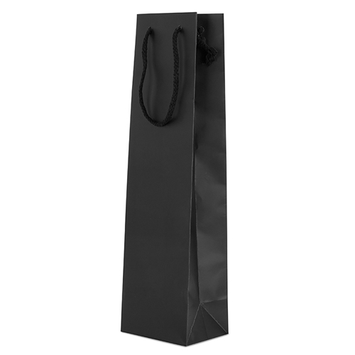 BUSTA VINO LUSSO NERA PLASTICAZIONE OPACA